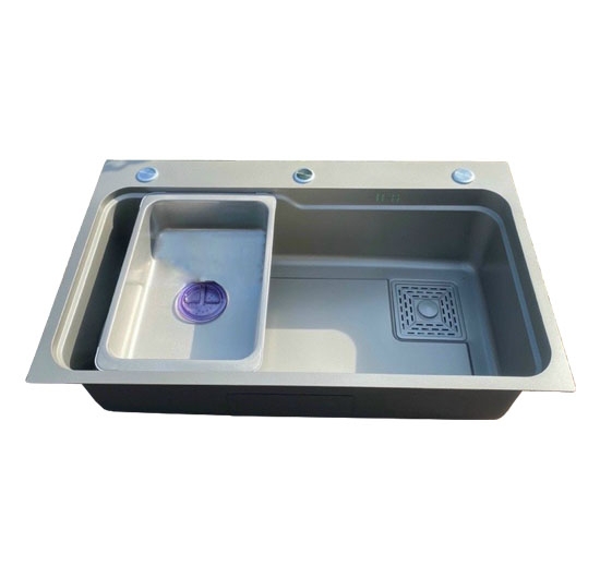 Chậu rửa chén 1 hộc lớn nano  AVH 7846-I2-X (Inox 201) (tráng nano xám)