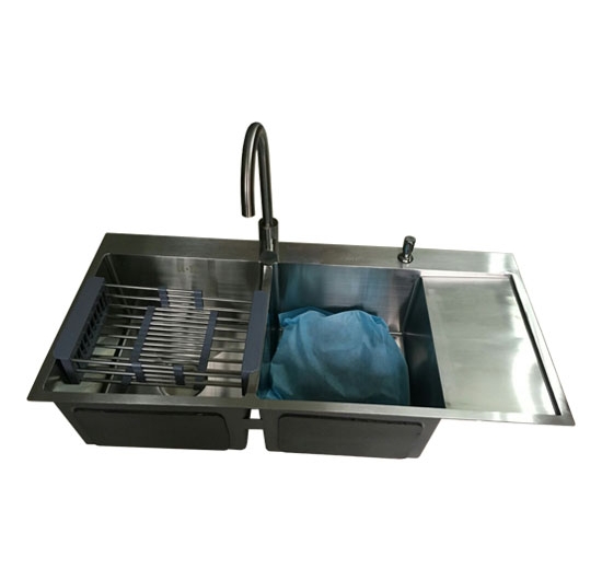 Chậu rửa chén Handmade 2 hộc 1 cánh AVH 10048-I3 (Inox 304)