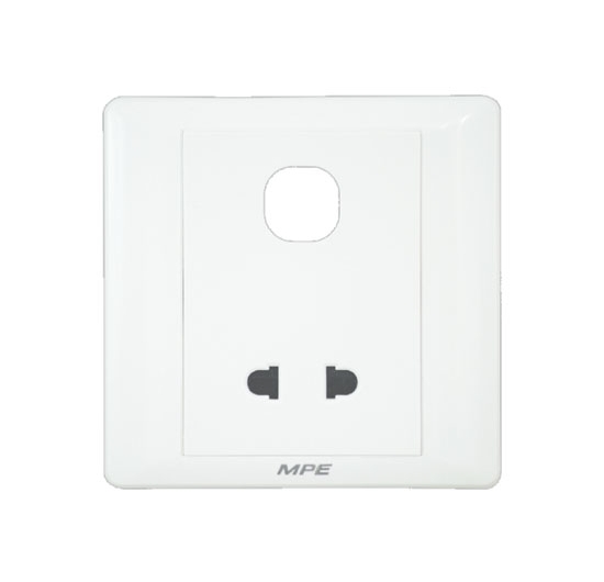 Mặt 1 ổ cắm 2 chấu và 1 lỗ công tắc MPE B2USX