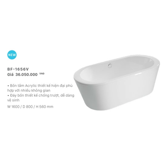Bồn tắm nằm đặt sàn Inax BF-1656V