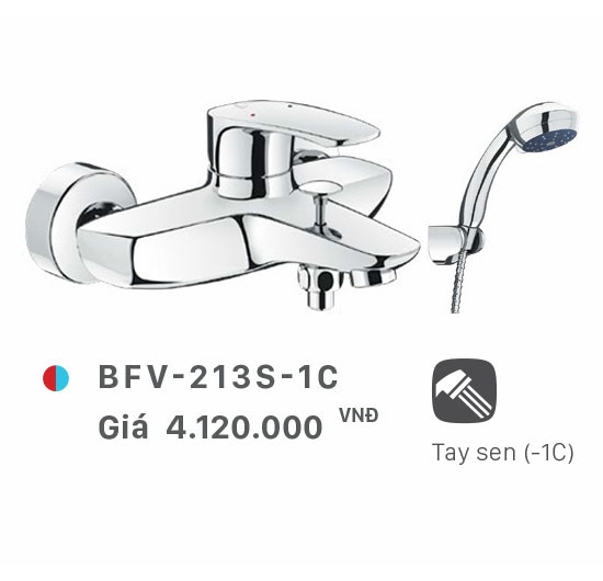 Vòi sen tắm nóng lạnh (Củ sen) Inax BFV-213S-1C