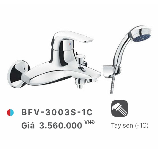 Vòi sen tắm nóng lạnh (Củ sen) Inax BFV-3003S-1C