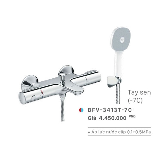Vòi sen tắm nóng lạnh (Củ sen) nhiệt tự động Inax BFV-3413T-7C