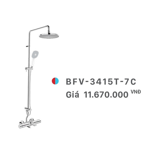 Sen cây tắm đứng nóng lạnh nhiệt tự động Inax BFV-3415T-7C