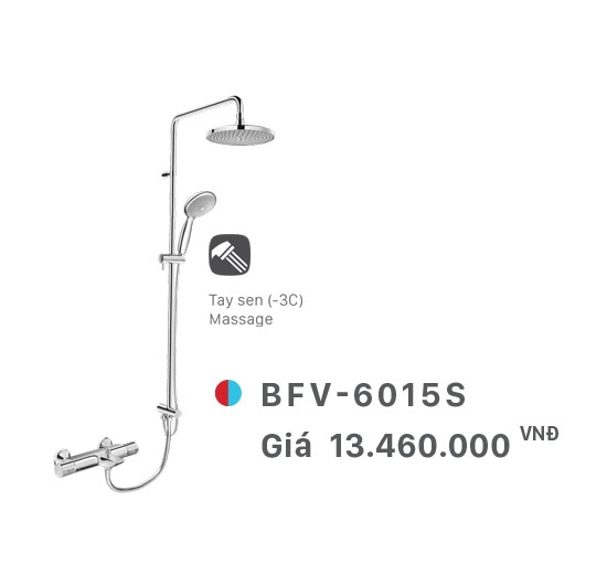 Sen cây tắm đứng nóng lạnh nhiệt tự động Inax BFV-6015S