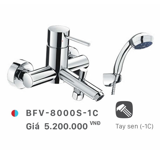 Vòi sen tắm nóng lạnh (Củ sen) Inax BFV-8000S-1C