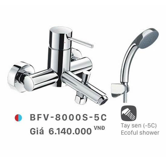 Vòi sen tắm nóng lạnh (Củ sen) Inax BFV-8000S-5C