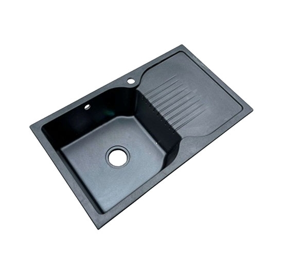 Chậu rửa chén đá 1 hộc 1 cánh AVH M02-Đ (Đen)