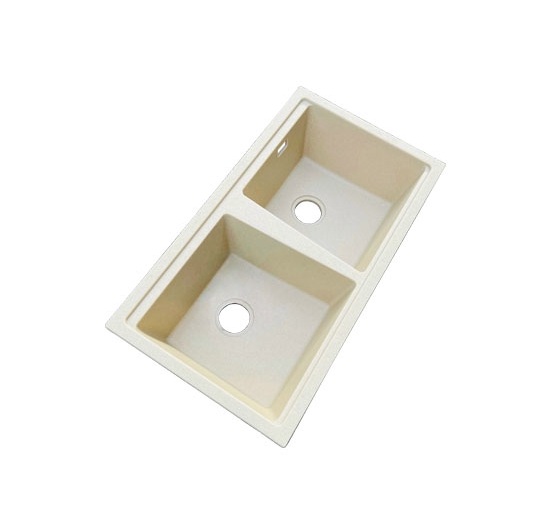 Chậu rửa chén đá 2 hộc đều AVH M05-VK (Vàng kem)