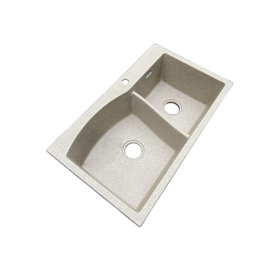 Chậu rửa chén đá 2 hộc lệch AVH M09-ĐM (Đá mè)