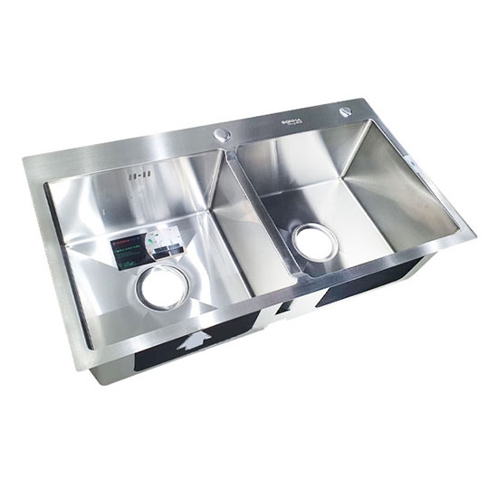 Chậu rửa chén 2 hộc đều Handmade Sơn Hà HM.X.2C.82.2.3 (Inox 304)