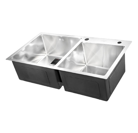 Chậu rửa chén 2 hộc lệch Handmade Sơn Hà HM.X.2L.82.2.3 (Inox 304)