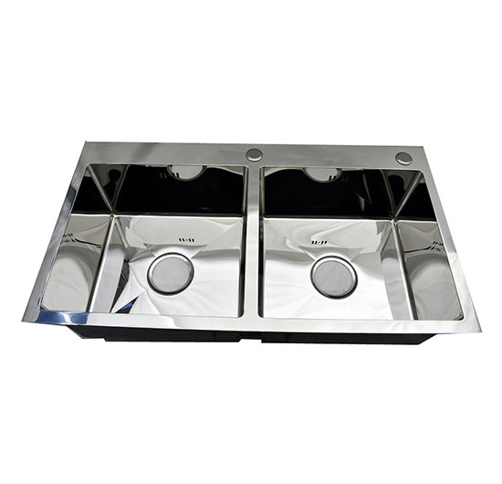 Chậu rửa chén Handmade 2 hộc đều AVH 8245-I2-B (Inox 201 bóng)