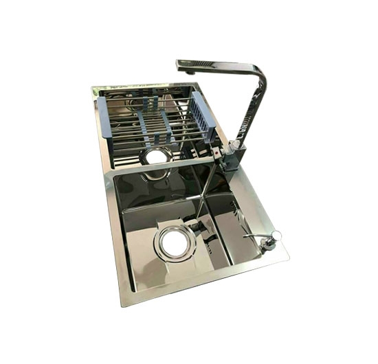 Chậu rửa chén Handmade 2 hộc đều AVH 8245-I2-B (Inox 201 bóng)