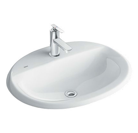 Chậu rửa mặt Lavabo âm bàn (âm mặt đá) Inax AL-2395V (Men AQUA CERAMIC)