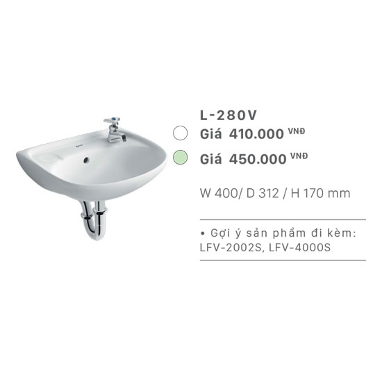 Chậu rửa mặt Lavabo Inax L-280V