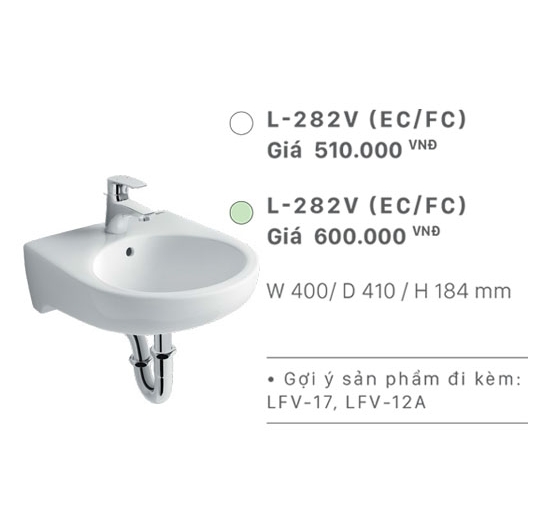 Chậu rửa mặt Lavabo Inax L-282V