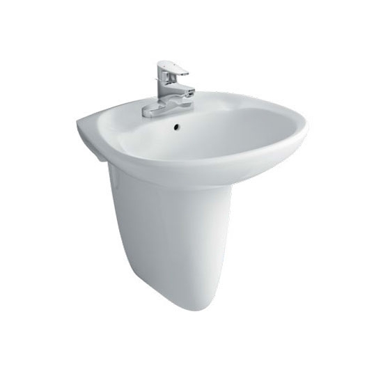 Chậu rửa mặt Lavabo Inax L-284V + chân treo L-284VC