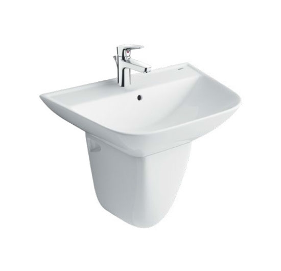 Chậu rửa mặt Lavabo Inax L-297V + chân dài L-297VC