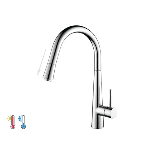 Vòi rửa chén dây rút nóng lạnh Luxta L3202P
