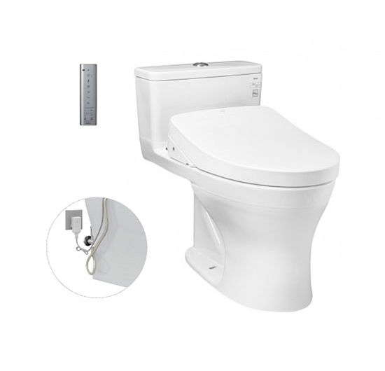 Bồn cầu 1 khối kết hợp nắp điện tử TOTO MS855DW11 (WASHLET)