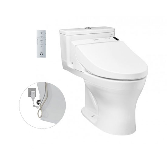 Bồn cầu 1 khối kết hợp nắp điện tử TOTO MS855DW6 (WASHLET)