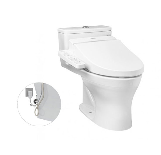 Bồn cầu 1 khối kết hợp nắp điện tử TOTO MS855DW7 (WASHLET)