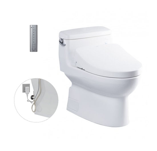 Bồn cầu 1 khối kết hợp nắp điện tử TOTO MS884W11 (WASHLET)