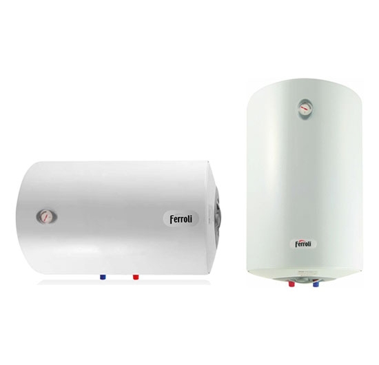 Máy nước nóng gián tiếp Ferroli AQUA 50L treo Ngang (hoặc treo Đứng) (Không chống giật)