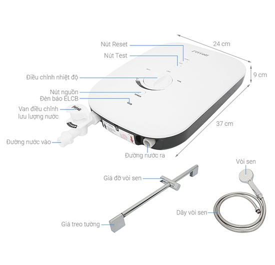 Máy nước nóng trực tiếp Ferroli DIVO SSN (Không bơm)