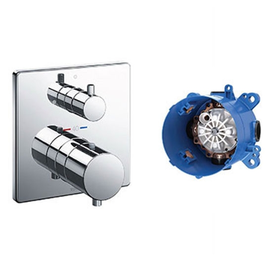 Van điều chỉnh nhiệt độ + van dừng TOTO TBV02403B / TBN01001B (Kèm phụ kiện âm tường)