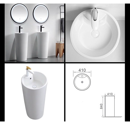 Chậu rửa mặt Lavabo trụ đứng đặt sàn AVH TDN-01