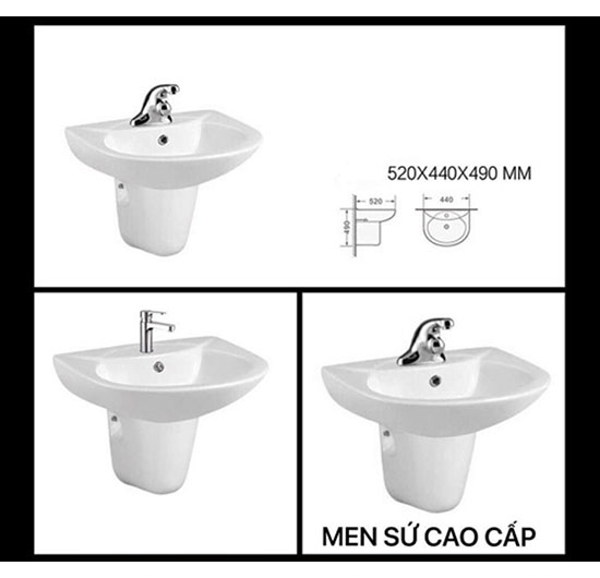 Chậu rửa mặt Lavabo treo tường AVH TT-01