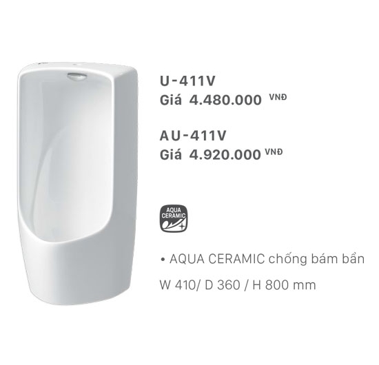 Bồn tiểu nam Inax U-411V (Xả nước đầu phun)