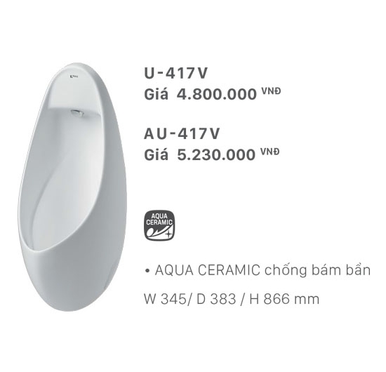 Bồn tiểu nam Inax U-417V (Xả nước đầu phun)