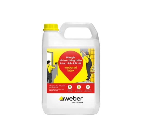 Phụ gia hỗ trợ chống thấm và tác nhân kết nối Weberad Latex (5L)