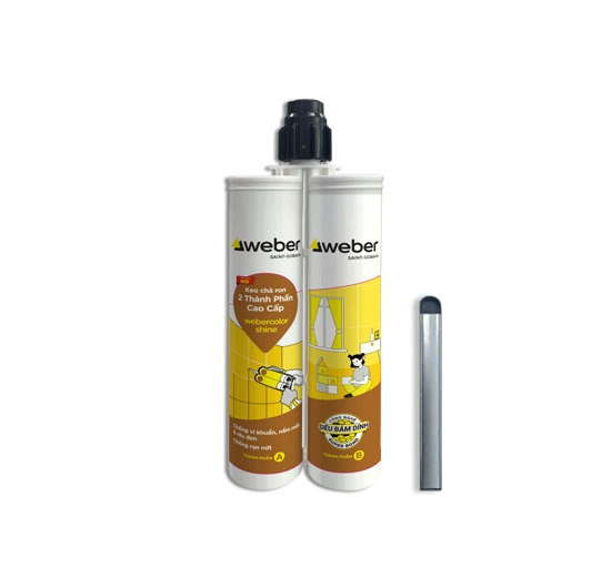 Keo chà ron epoxy 2 thành phần Weber.color Shine 225 (Màu xám kim loại - Metalic Grey) (360ml)