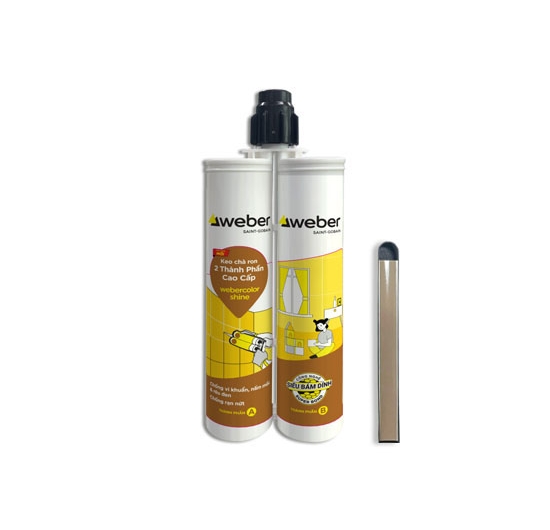 Keo chà ron epoxy 2 thành phần Weber.color Shine 228 (Màu nâu cà phê - Coffee Brown) (360ml)