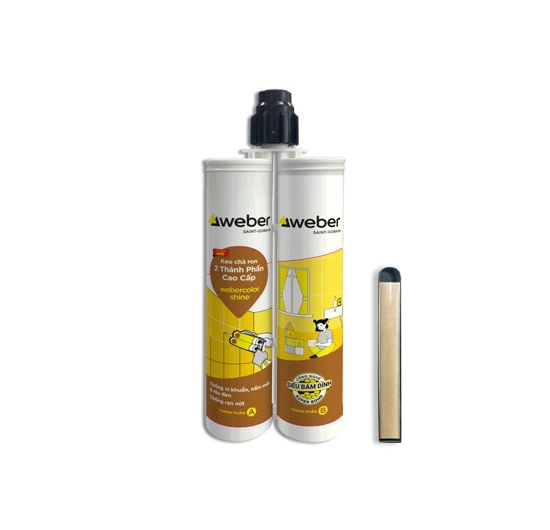 Keo chà ron epoxy 2 thành phần Weber.color Shine 251 (Màu vàng ngà - Ivory Gold) (360ml)