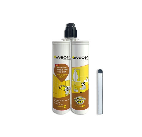 Keo chà ron epoxy 2 thành phần Weber.color Shine  211 (Màu trắng sứ - Porcelain White) (360ml) 