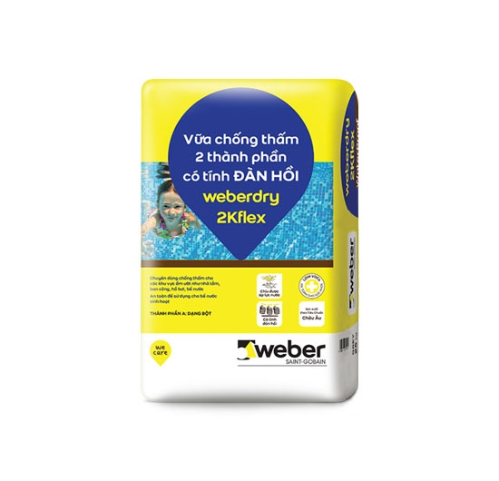 Vữa chống thấm Weber.dry 2Kflex (Xám) (25kg)