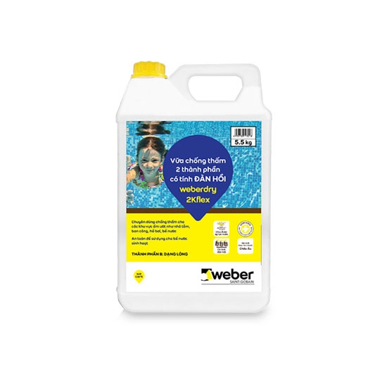 Vữa chống thấm Weber.dry 2Kflex (Xám) (5kg)